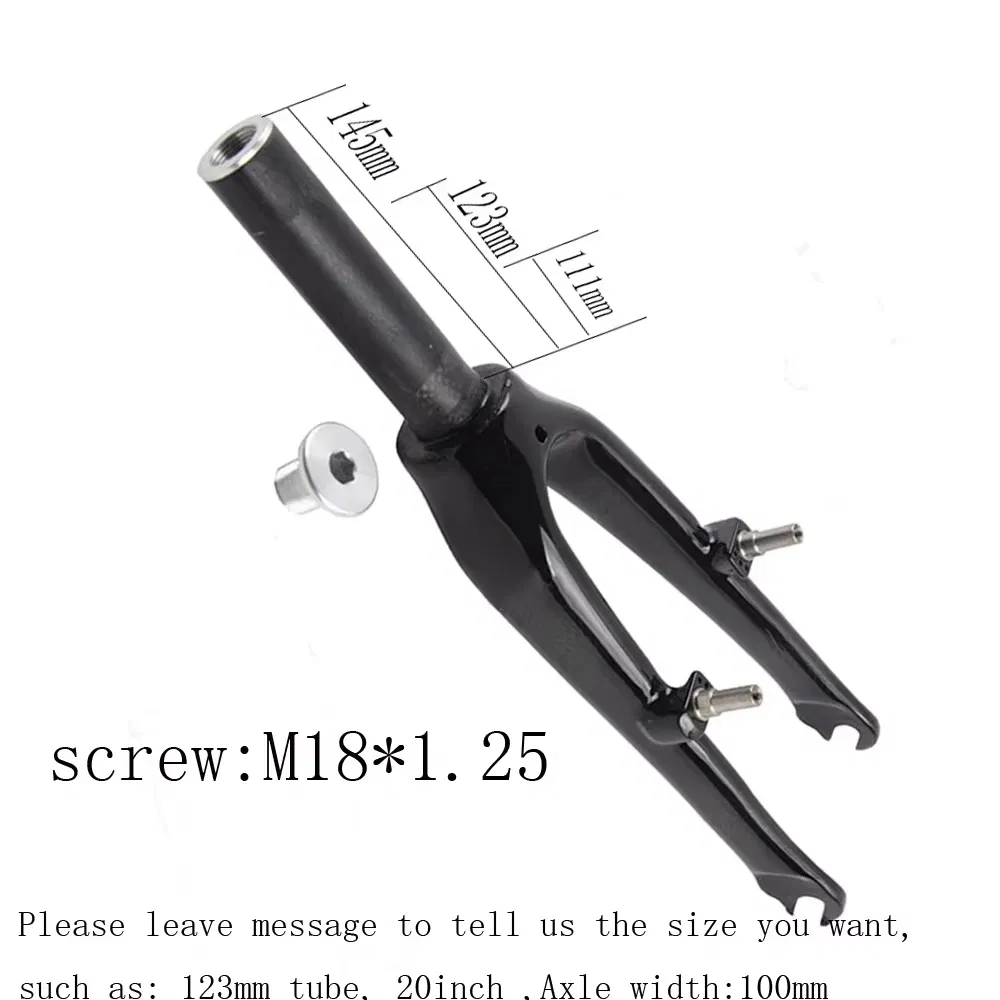 451 406 305 Full Carbon Fiber 20" 16" 14" BMX Folding Bicycle Fork 20 16 14 Inch V C Brake Bike Parts 28.60mm 74mm 100mm