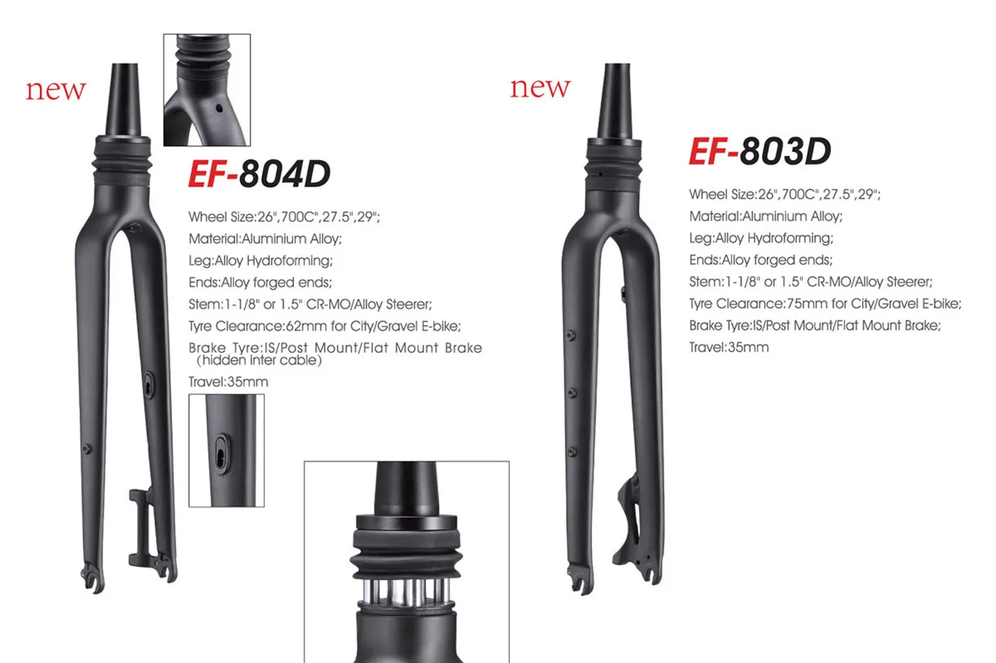 Front Suspension Fork, 20" 24" 26" 29" Wheel Size, Fork of E-Bike